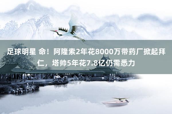 足球明星 命！阿隆索2年花8000万带药厂掀起拜仁，塔帅5年花7.8亿仍需悉力