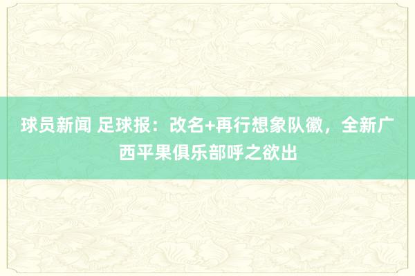 球员新闻 足球报：改名+再行想象队徽，全新广西平果俱乐部呼之欲出